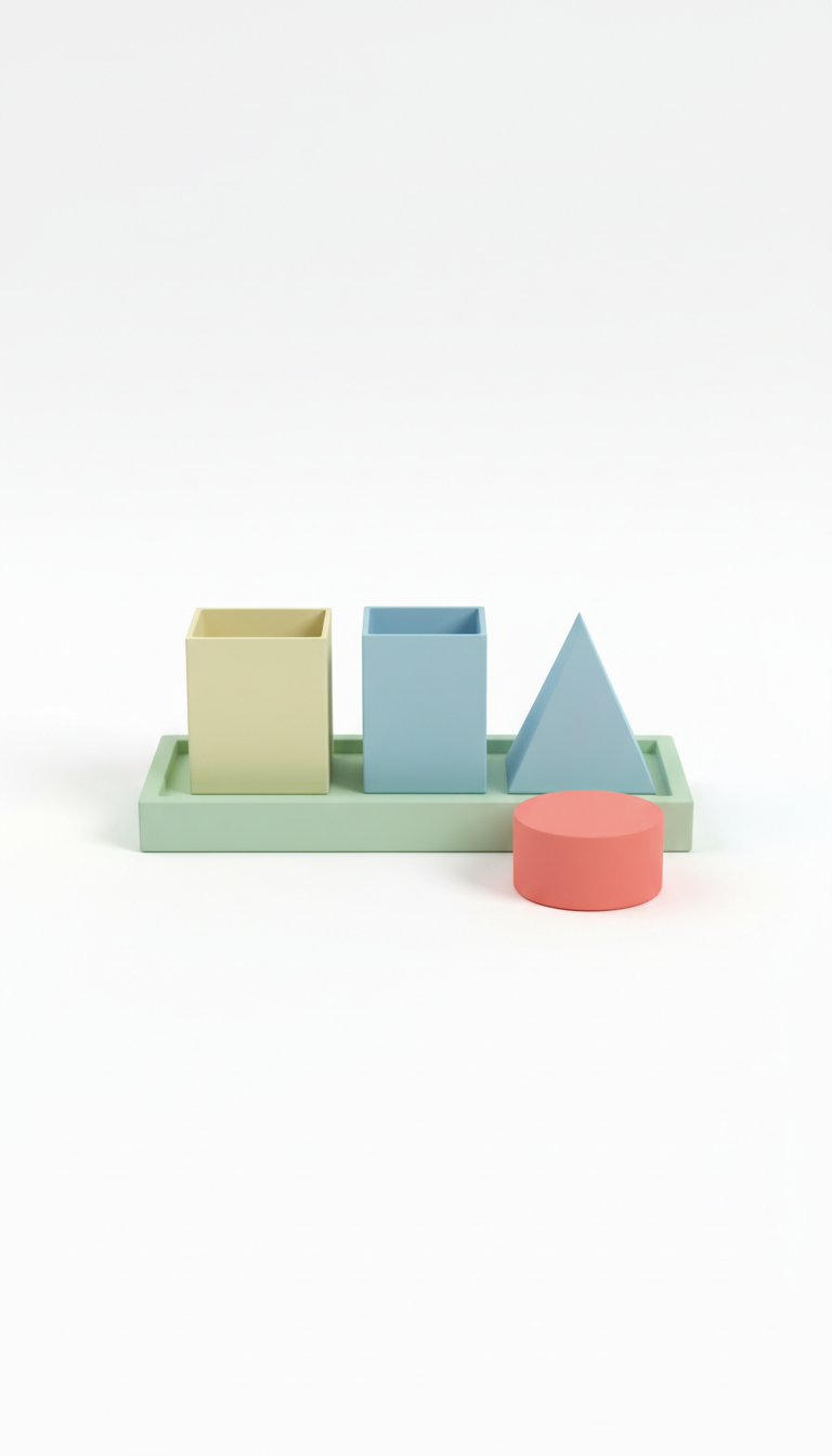 Desk organizer set in pastel pop colors