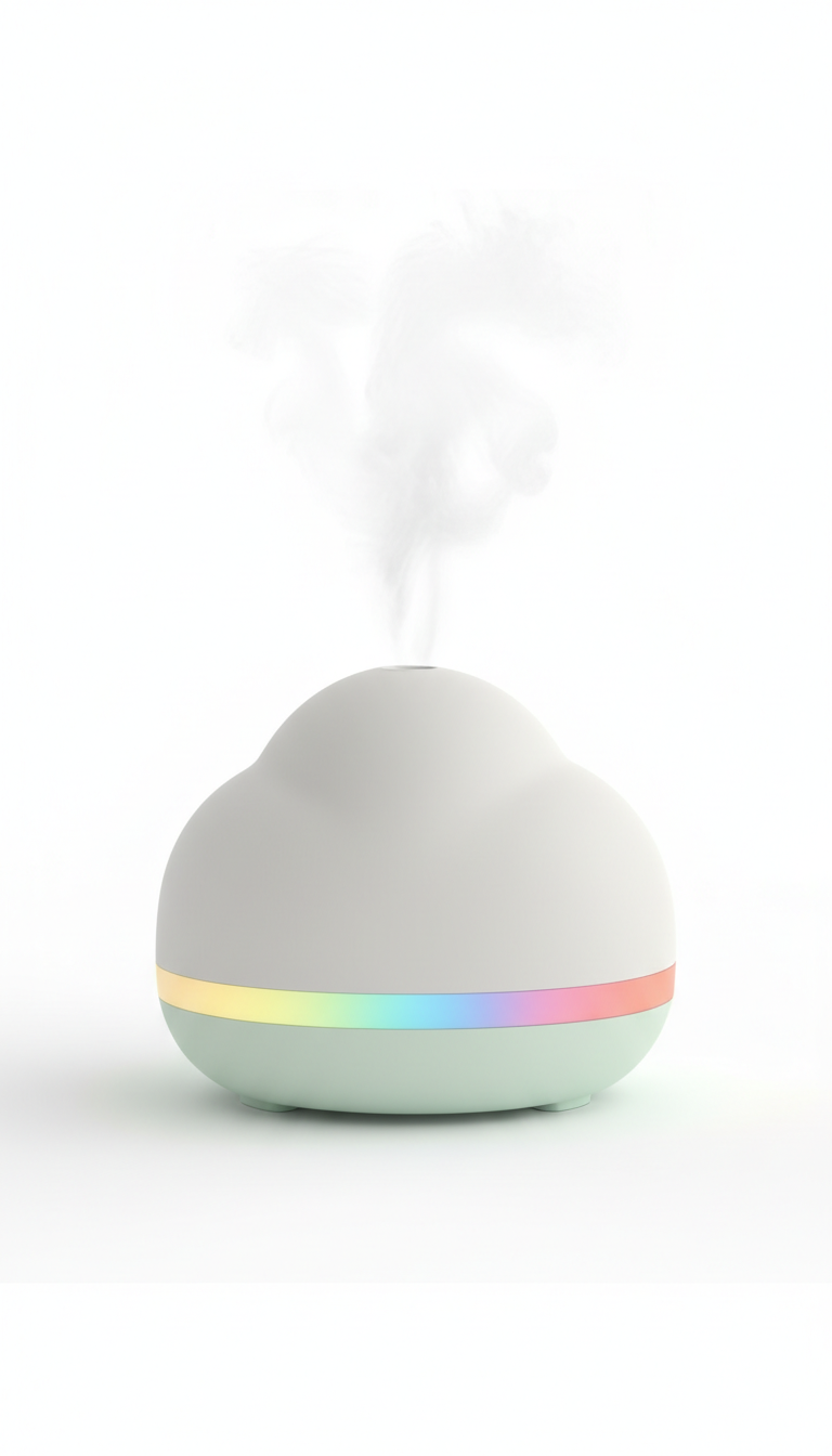 Mini humidifier with cloud mist effect